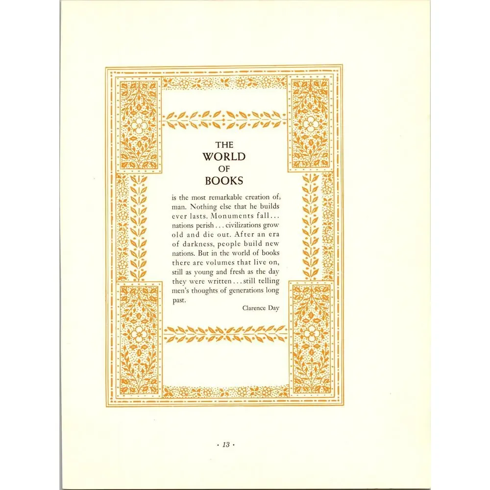 The World Of Books Clarence Day Vintage Poem SK2 - Picture 2 of 2